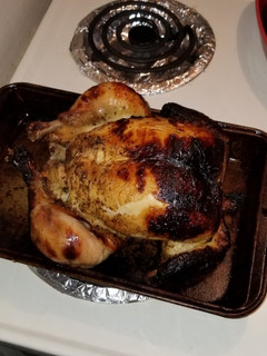 A picture of Lemon herb rotisserie chicken.