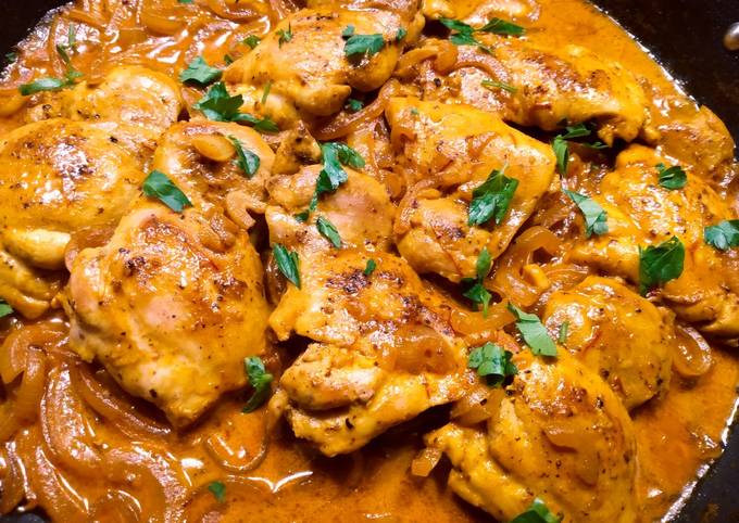 How to Prepare Super Quick Homemade Creamy saffron chicken