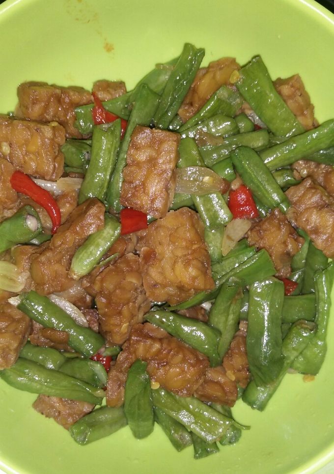 Foto resep Tumis Kacang Panjang Tempe Basah