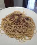 Spaghetti con champiñones al ajillo
