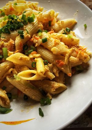 รูปของ Penne with salmon & corn-soy milk