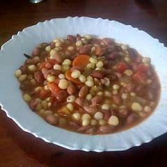 A picture of Githeri cooked with carrots.