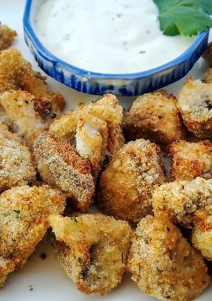 A picture of Air Fried Button Mushrooms.