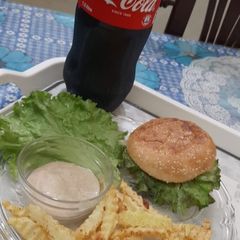 A picture of ZINGER BURGER WITH SPECIAL SAUCE 😋❤.