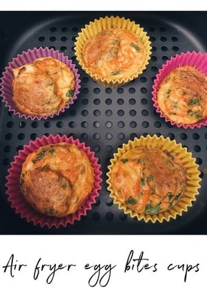 Hình của món Air fryer egg bites cups / bánh trứng nồi chiên không dầu.