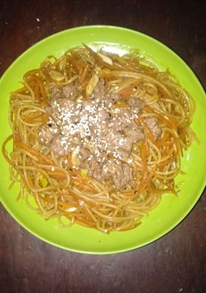 Foto resep Mie lada hitam (diet tanpa minyak)