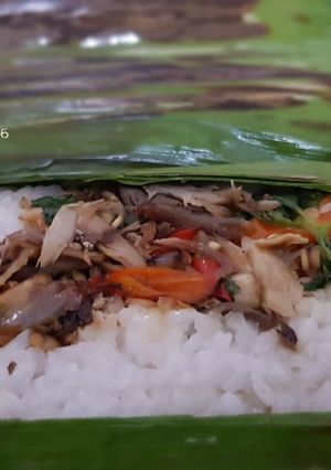 Foto resep Nasi bakar tongkol pedas