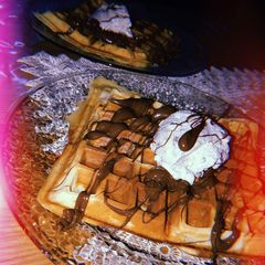 Belgian waffle😋 A picture of Belgian waffle😋.