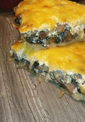 Фото Киш с курицей и грибами.