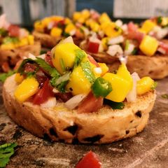 A picture of Mango Bruschetta.