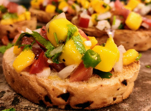 A picture of Mango Bruschetta.