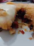 Pastel de papa, boniato y porotos negros