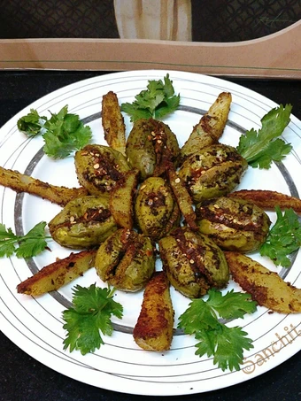 Recipe Stuffed Pointed Gourd With potato Wedges which Delicious