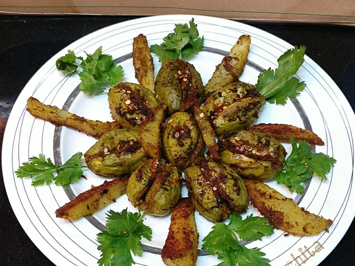Recipe Stuffed Pointed Gourd With potato Wedges which Delicious
