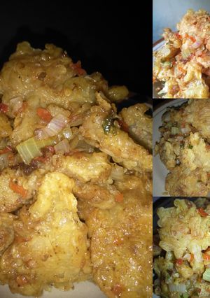 Foto resep Ayam krispi dan jamur krispi bumbu bawang pedas