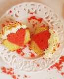 #Κεκάκια με κρυμμένη #καρδιά #Valentine's day cupcake