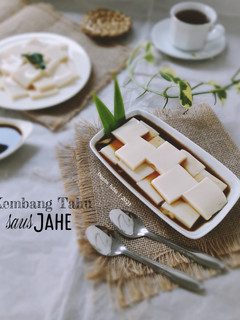 Foto resep Kembang Tahu Saus Jahe (puding susu kedelai)