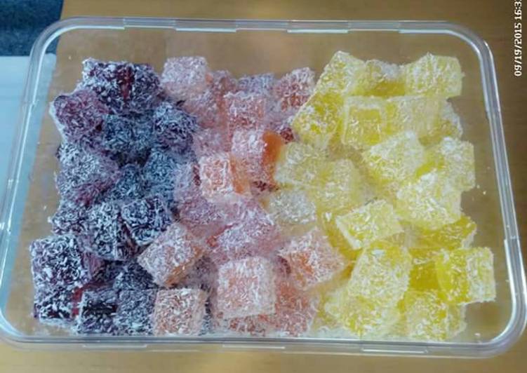 permen jelly kelapa warna warni
