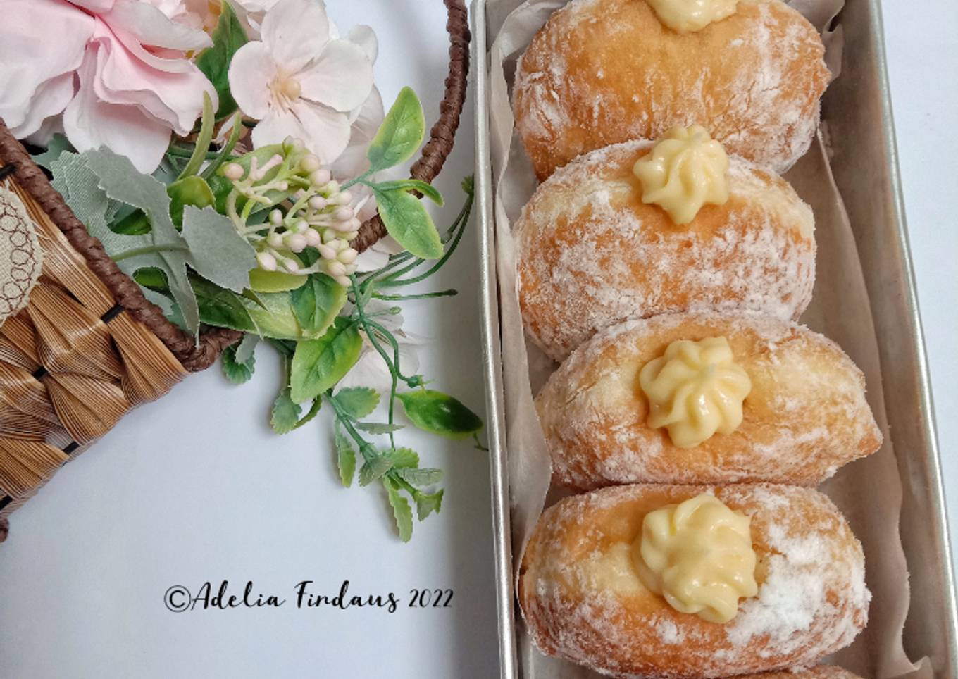 Lemon Custard Bomboloni (1x proofing,Empuk π)