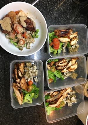 Hình của món Salad đậu hũ bông cải.
