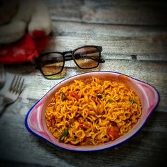 A picture of Spicy veg maggi noodles.