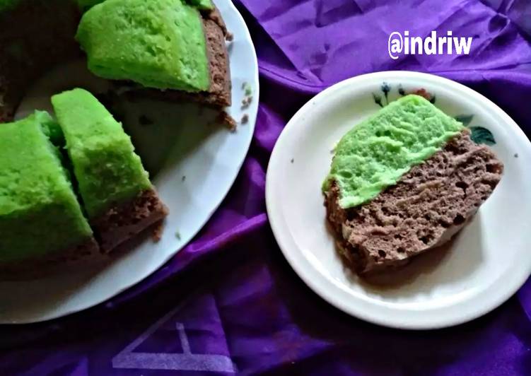 Bolu Santan Lapis Cokelat Pandan 🍰