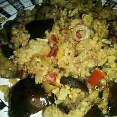 A picture of Arroz "apastelado" de berenjena.