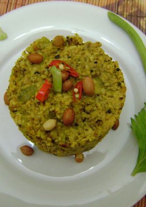A picture of Oats Celery Upma.