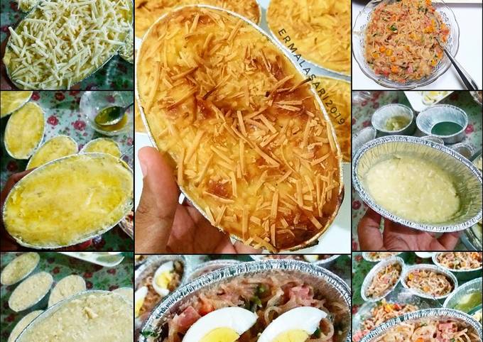 Cara Bikin 004 Pastel tutup kentang keju kornet oven Rumahan