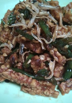 Foto resep Kering Tempe Teri cabe ijo