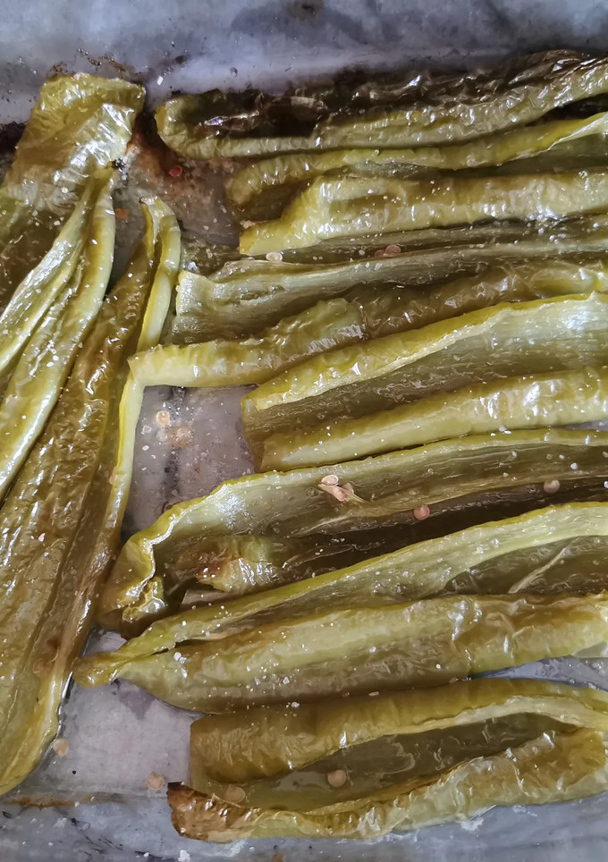 Una foto de Pimientos verdes asados horno