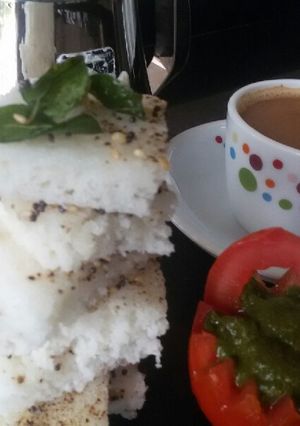 A picture of White Dhokla.