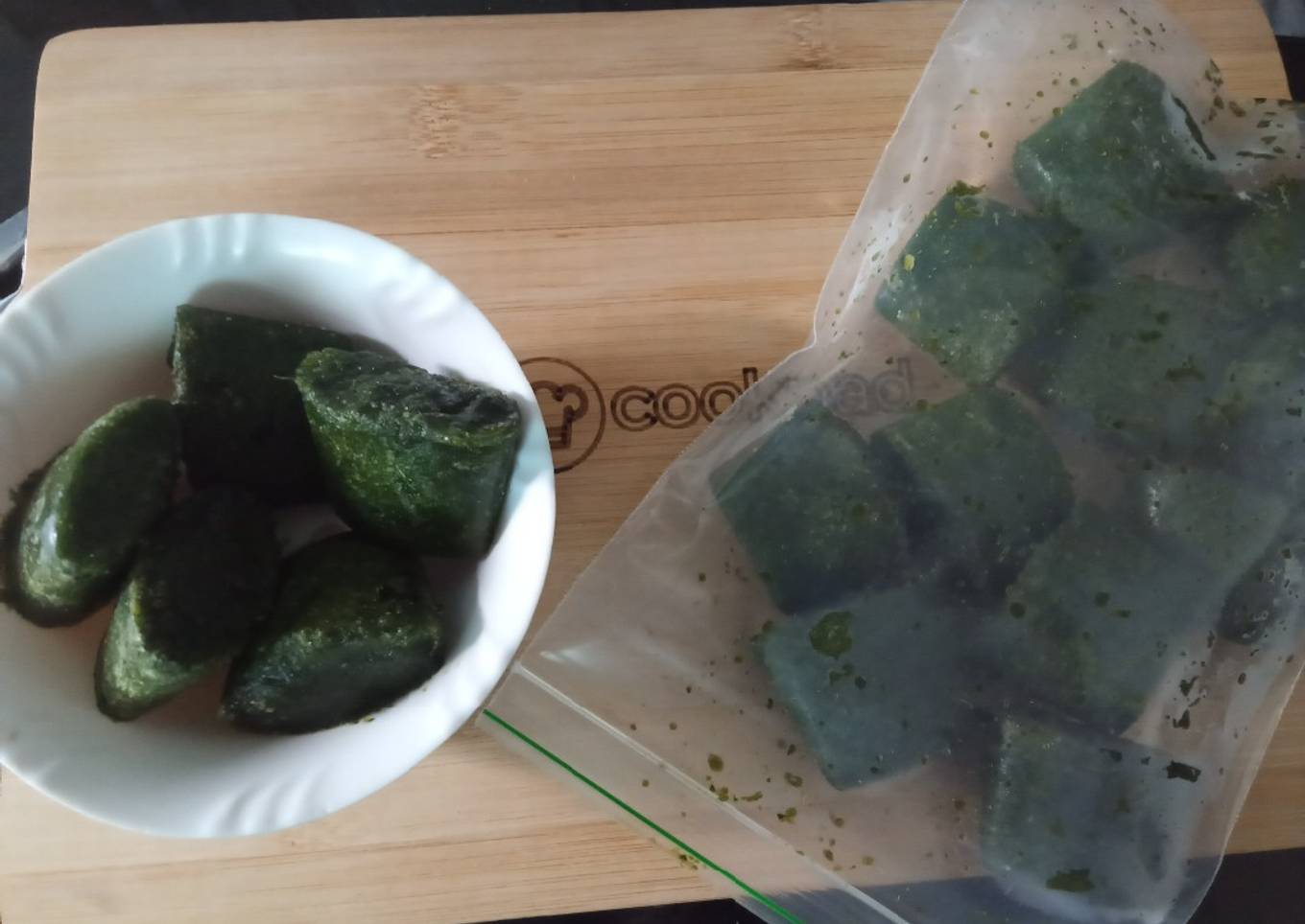 Green masala chutni frozen cubes
