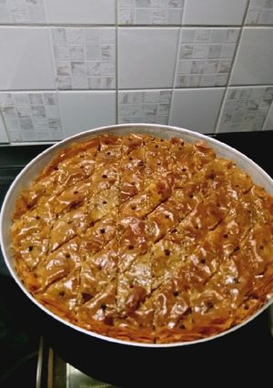 A picture of Baklava with Walnuts, Kymi Style (Evia, Greece).