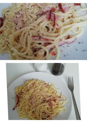 O poză a rețetei Paste cu bacon.