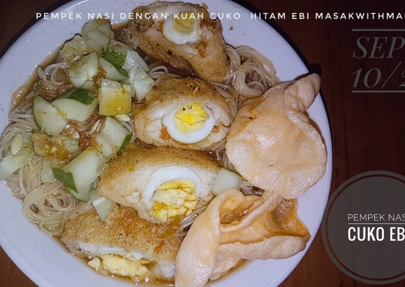 Pempek Nasi Cuko Hitam Ebi