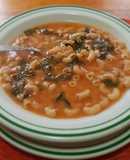 Sopa de coditos con espinacas