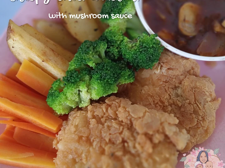 Cara Gampang Membikin Resep Crispy chicken steak with mushroom sauce. Enak dan hemat yang Lezat Anti Ribet, Bisa Manjain Lidah
