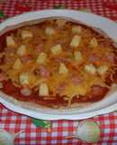 Pizza hawaiana casera