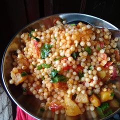 A picture of Colorful sabudana pulao.