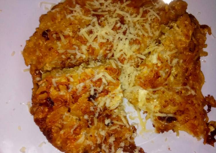 Omelet putih telur/pizza mie 🍝