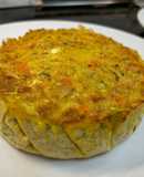 Tortilla de calabacín, zanahoria y cebolla en Airfryer Cosori
