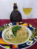 Pollo en crema de berenjena y apio