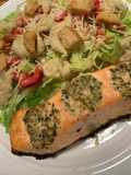 Lombo de Salmão no forno com Pesto