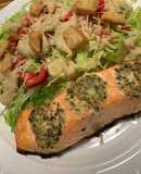 Lombo de Salmão no forno com Pesto