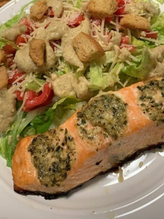 Foto de Lombo de Salmão no forno com Pesto