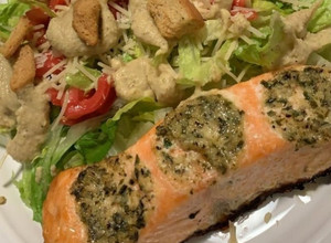 Foto de Lombo de Salmão no forno com Pesto