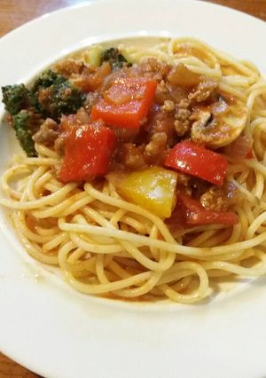 家常蕃茄義大利肉醬麵 的食譜成品照片