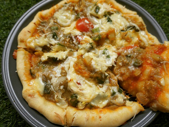 Resep: Chicken Meet Gravy Mozarella Cheese Pizza Untuk Jualan