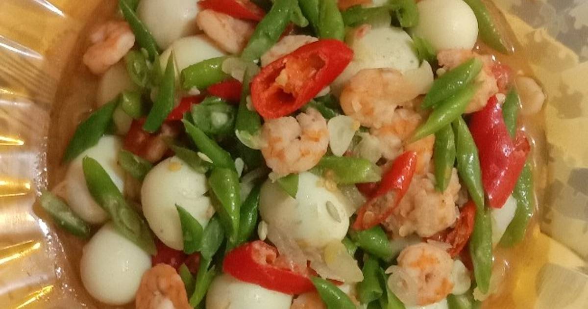 Resep Tumis Buncis Udang Telor Puyuh Oleh Yunda Cookpad